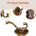 Zonon 8 Pcs Antique Gold Wall Hooks Set Vintage Coat & Towel Hooks for Entryway, Bathroom, Bedroom Decorative Heavy Duty Wall Mounted Unique French Country Curtain Holder for Keys, Hats Bags, Clothes