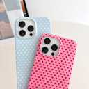 Skyseaco for iPhone 13 Pro Max Case Cute Aesthetic Heart Phone Case Soft Slim TPU Shockproof Phone Cover for Women Girls - Blue and White