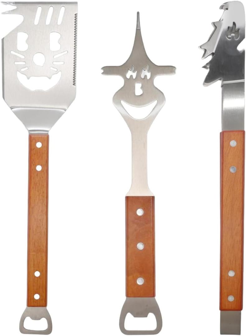 7 in1BBQ Accessories Grilling Tools,Stainless Steel BBQ Tools Grill Tools Set for Cooking, Backyard Barbecue & Outdoor Camping Gift for Man Dad Women Barbecue Enthusiasts Set of 3