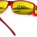 FEISEDY Night Driving Fit Over Glasses Sunglasses for Men Women,Polarized Wrap Around Yellow Sunglasses UV400 B2593 (Translucent Gradient Red Frame Night Vision Polarized Yellow Lenses)