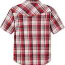 Boy's Toddler Kids Casual Short Sleeve Western Pearl Snap Button Plaid Shirt 4-16 Years