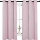 NICETOWN Nursery Essential Thermal Insulated Solid Grommet Top Blackout Curtains/Drapes (1 Pair, 42 x 63 inches in Baby Pink)