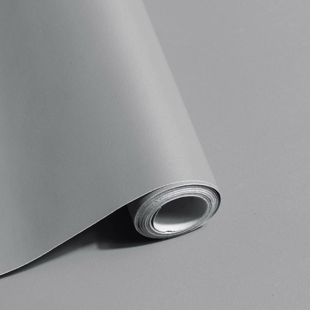 Safiyya 393"x17.7" Peel and Stick Wallpaper Grey Contact Paper Wall Paper Decorative Removable Self Adhesive Wallpaper Vinyl Rolls for Wall Furniture (Gray)
