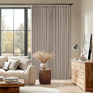 Blackout Pinch Pleat 100 Inch Curtains 2 Panels Set for Living Room Bedroom Farmhouse Farmhouse Pinch Pleated Back Tab Thermal Insulated 100% Black Out Window Curtain 100 Inch Length Taupe Burlywood