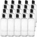 Peohud 20 Pack 16oz Clear Plastic Empty Bottles with Disc Top Flip Caps, Refillable Shampoo Bottles, Squeezable Travel Containers for Lotions, Cosmetics, Liquid Body Soap, Creams, BPA Free