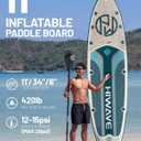 Hiwave Inflatable Paddle Board 11 '* 34 "* 6" Extra Wide Sup Board, 420lb Capacity Paddle Board for Adults, Suitable for Sea and Lakes, 2+1Family Board