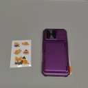 BXYJY for iPhone 16 Pro Case with Camera Cover, Built-in Credit Card Holder (4-5 Cards), Military Grade Protection, Heavy Duty Women Men Protective Wallet Phone Case for iPhone 16 Pro, Dark Purple