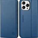 SHIELDON Case for iPhone 16 Pro Max 5G 2024, Genuine Leather Wallet Flip Kickstand RFID Blocking Card Holder Magnetic Protective Phone Case Compatible with iPhone 16 Pro Max 6.9" - Nappa Royal Blue
