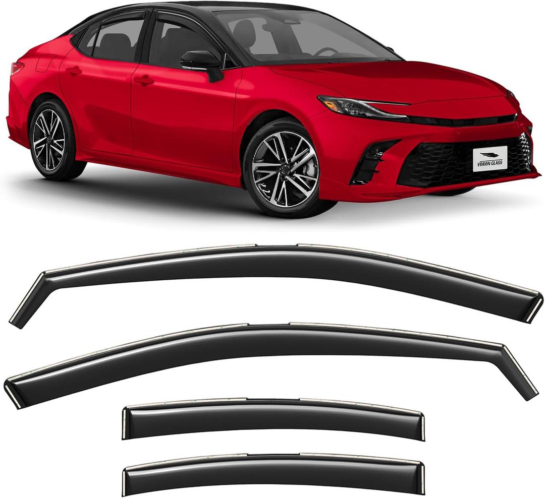 Voron Glass in-Channel Extra Durable Rain Guards for Toyota Camry 2025-2026 Sedan, Window Deflectors, Vent Window Visors, 4 Pieces - 200705