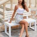 Women's Sequin Skirt Sparkly Glitter High Waist Bodycon Mini Skirt for Party Club Night Out Cocktail (Silver)