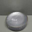 PLASTICPRO 30 Pack Hammered Plastic Plates Heavyweight Disposable Plastic Plates Elegant Clear Hammered Rim Platsic Party Dishes (Hamered Clear With Gold Rim, 7'' INCH PLATES)