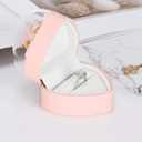 2 x LETURE Creative Heart Shaped Ring Gift Box with Flower, Velvet Earrings Jewelry Case, Jewellry Display Box for Wedding, Engagement, Proposal, Birthday and Anniversary (Pink)