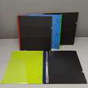 INFUN 1 Inch Telescoping 3 Ring Binder - 4PCS, Flexible Round Binder with Customizable Front Cover and Clear Catalog Pocket, 1 Inch Rings, 225 Sheet Capacity- Green, Red, Orange, Blue