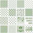 6in Shamrocks Cookie Stencils for Royal Icing, St Patrick's Day Green Shamrock Clover Gnome Stencils for Sugar Cookie, 16 Pcs Assorted Sizes Irish Template for Baking Drawing Dessert Coffee Decor