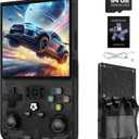 R36MAX Retro Handheld Game Console,64GB Open Source System Support 30+ Emulator Console,4.0 Inch IPS Screen Retro Gaming Console,4000mAh Battery,Video Game Console for Christmas-Transparent Black