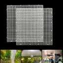 Adjustable Aquarium Fish Tank Divider Filter Bottom Plastic Grid Fish Tank Isolation Board Egg Crate Tray(White, 2Pcs, 11.8X11.8Inch, with 0.35Inch Hole)