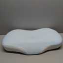 Ergonomic Cervical Pillow, Contour Design for Side & Back Sleepers, Memory Foam Orthopedic Cervical Shape Gently Cradles Head & Provides Neck Support & Shoulder Pain Relief (Blue) (Bean)