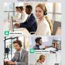 Wireless Headset with Mic for Work, AI ENC Noise Cancelling for Clear Call & Meeting, Single Ear Work Headset with Charge Stand for Remote & Office. Bluetooth 5.3 & USB 2.4G Dongle for Zoom & Teams