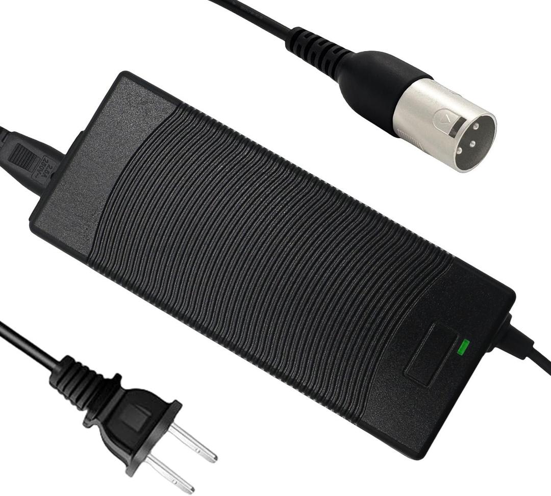 THEPRO 54.6V 2A Battery Charger for 48V Lithium Battery, 3pin XLR Plug, D12mm 3-Prong Inline Connector