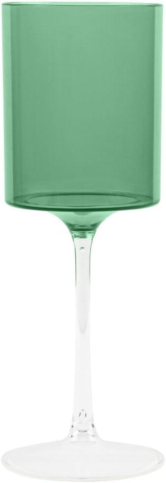 Two-Tone Wine Glasses - 9oz - Green/Clear, case pack of 60 - For Parties & Catering, Large