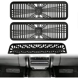 3PCS Air Vent Protective Cover for 2025-2026 Tesla Model Y Juniper, 2pcs Rear Under Seat Floor Air Vent Cover and 1pc Rear AC Vent Cove, Air Condition Outlet Grille Protector