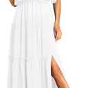 PINUP FASHION Women's White Strapless D..e Tube Top Long Sun Dress M