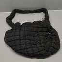 Quilted Puffer Tote Bag Large Crossbody Shoulder Bag with Zipper, Nylon Bubble Hobo Handbag Carryall Bag for Women (Medium, Black)