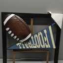 Metal US Football Wall Decor Sculpture 16" square Goal Post 0714