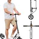 Adult Scooter with Big Wheels | Adjustable Height, Foldable Aluminum Frame | Smooth Ride for Urban Commuting and Outdoor Fun | Suitable for Teens 8-12 | 220 lbs Weight Limit