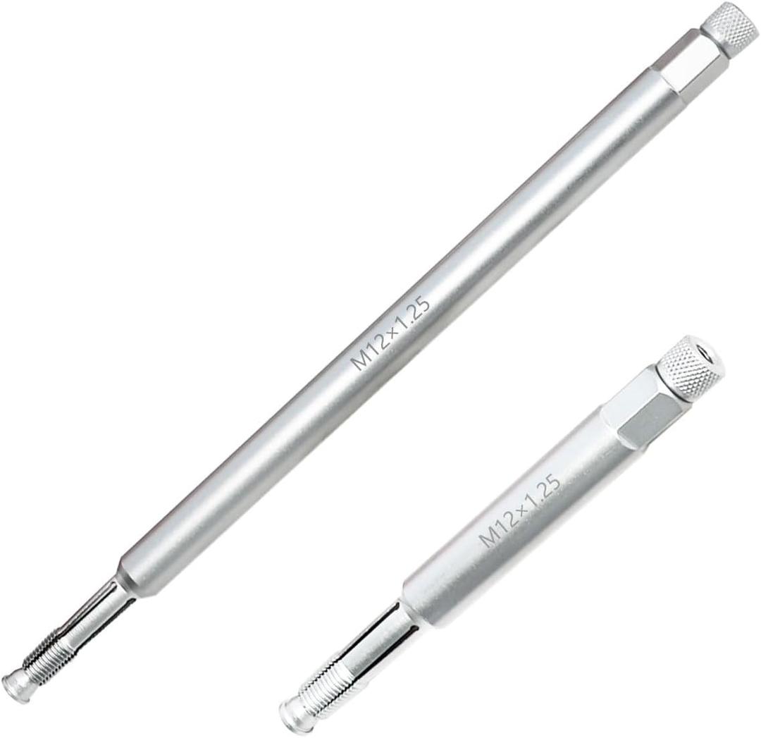 DPTOOL 12mm Back Tap Spark Plug Thread Repair Tool M12x1.25 Thread Chase Tap Kit 2Pack Length 5.27 and 10.3"