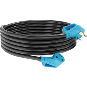 228 Heavy-Duty RV Power Cord with Powered Connection Indicator Light and Easy-Plug Handle - 25' Length, 30 Amp, NEMA TT-30P to NEMA TT-30R, ETL-Certified