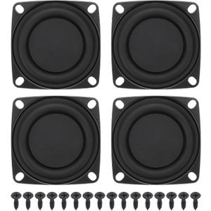 MECCANIXITY 4 Pcs Passive Radiator 2 Inch Woofer Vibrating Membrane, Rubber Vibration Diaphragm Plate Subwoofer for Bass Speaker Replacement, DIY(with 16pcs Screw)