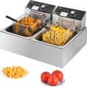 Commercial Deep Fryer with Basket, 3400w Countertop Electric Deep Fryer