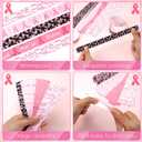 Kenning 400 Pack Breast Cancer Awareness Bracelets Pink Ribbon Paper Wristbands for Event Adhesive Paper Wristbands Courage Believe Faith Bracelets for Public Event Charity Recognition