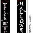 Halloween Door Banners 2pcs Trick or Treat and Halloween Sign 12x71 Inch Skeleton Witch Porch Banner Hallo ween Decorations Outdoor Front Door Entryway Hanging Gothic Decor