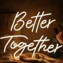 ATOLS Better Together Large Neon Sign for Wall Decor,with Dimmer Switch,12V Reusable Neon Light Sign for Engagement Party,Wedding Decoration,Warm White 23.5x10.5 & 17.5x8.5Inch