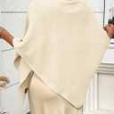 Women's Pashmina Shawl Wraps for Evening Dresses Wedding Bridal Open Front Poncho Cape Soft Large Scarf (Beige)