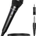 SUDOTACK Karaoke Microphone Wired Handheld: Dynamic Vocal Mic for PA System Speakers AMP with 9.84ft Cable and ON/Off Switch 1/4 Plug for Public Speaking