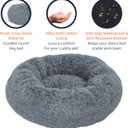 Donut Dog Bed - Premium Comfort for Anxiety Relief - Fluffy & Calming Design with Ultra-Plush Support | Cozy Round Dog Bed with Super Soft Circle Style (Dark Grey, Small)
