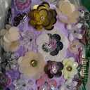 Lanpet Women Clutches Flower Evening Handbag Chain Strap Shoulder Bag (Purple)