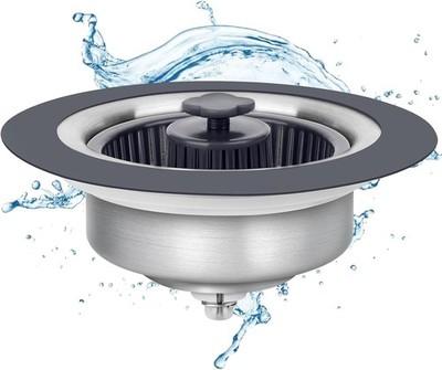 Semour Upgraded 3 in 1 Kitchen Sink Drain Strainer Stopper 304 Stainless Steel Pop Up Kitchen Sink Stopper Anti-Clogging Kitchen Sink Strainer Basket Filter for US Standard 3-1/2 Inch Drain