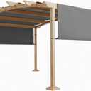 9' × 12' Pergola Shade Cover Universal Replacement Canopy Cover Outdoor Durable Fabric Sun Shade Cloth for Deck Patio Porch Backyard Gazebo with Grommets & Weighted Rods, Light Gray