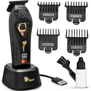 Fagaci Professional Zero Gapped Trimmer for Men, High Torque Vector Motor Cordless Beard Trimmer for Men, T Liners Professional Trimmers for Barbers with DLC Blades, Zero Gap Trimmers Barber T Blade