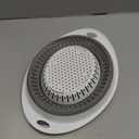 Collapsible Colander Set, Square Round Triangles Silicone Kitchen Strainer Perfect for Draining Pasta Vegetable fruit 2 PCS (Gray&Blue, 12"L x 9.5"W x 2.3"H)