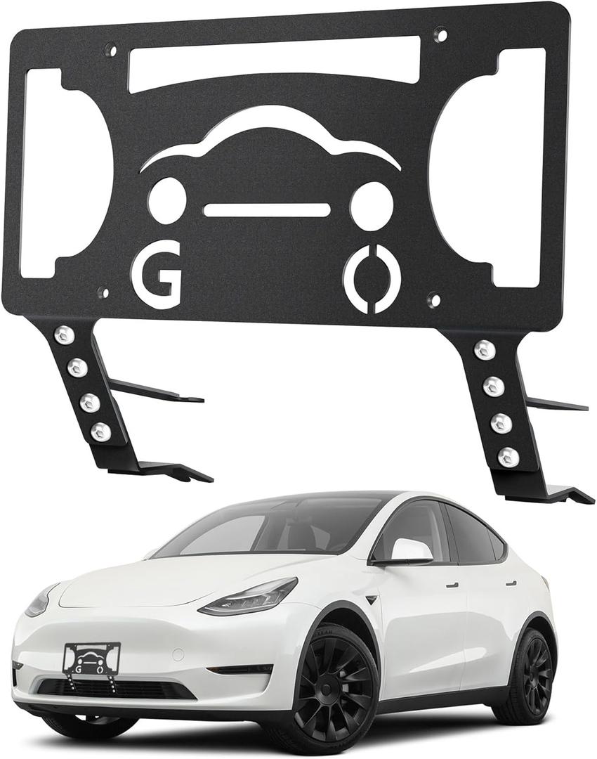 Model Y Front License Plate Holder Fit for Tesla Model Y 2019-2024/2026, Model Y Juniper 2026 Accessories No Drill License Plate Mount Kit No Adhesives License Plate Frame (Model 3 2019-2023)