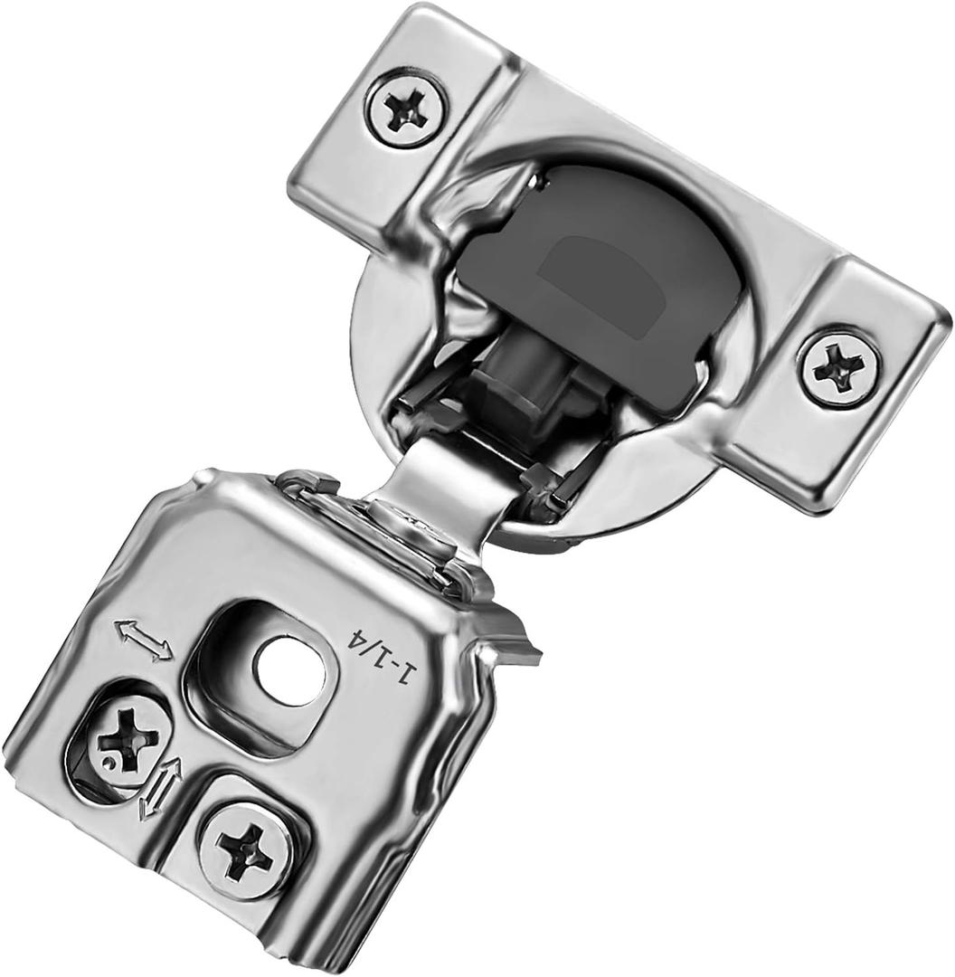 Ravinte 60 Pack 30 Pairs 1-1/4 inch Overlay Soft Close Hinges for Kitchen Cabinet Hinges Satin Nickel Hidden Hinges Stainless Steel Concealed Hinge self Closing