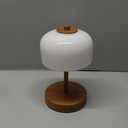 Oneach 9" Cordless Table Lamp, Wood Grain Rechargeable Battery Operated Lamp, 3Way Stepless Dimming Touch Lamps, Small Glass Bedside Nightstand Light for Bedroom Dining Table Living Room Shelf Decor