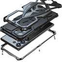 Lunivop for Samsung Galaxy S23 Ultra Case 6.8 '' Metal Hard Phone Case Cover Case para Screw with Camera Protection Heavy Duty metalicas Military Grade Black