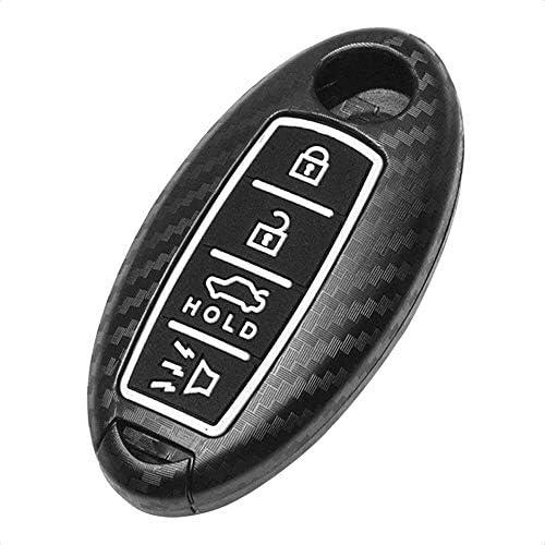 TANGSEN Smart Key Fob Case for INFINITI EX FX X G JX M Q QX SERIES for NISSAN ALTIMA COUPE ARMADA GT-R MAXIMA MURANO CROSS CABRIOLET PATHFINDER ROGUE SENTRA VERSA 4 Button Keyless Entry Remote Cover