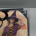 Spooktacular Creations Light Up Polka Dots Witch Tutu Costume for Girls Toddlers Starry Witch Dress with Magic Hat and Broom (S)